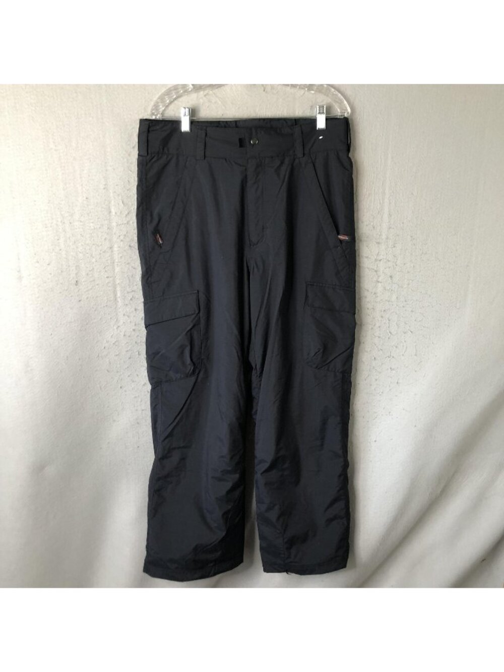 Obermeyer Snow Pants Mens Medium Black Cargo II Insulated Ski Nylon 37x30